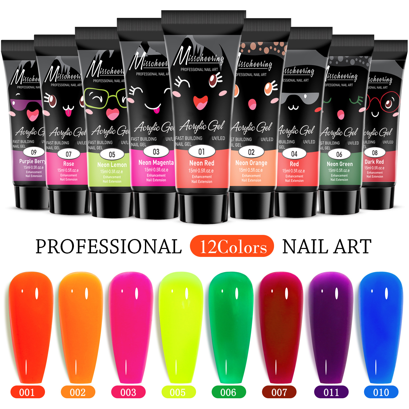 Nail Art Crystal Fluorescent Extension Gel (with free nail art tools)
