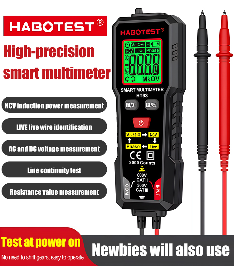 🧰Multi-purpose digital multimeter, phase sequence detection, intelligent, fully automatic anti-burn multimeter