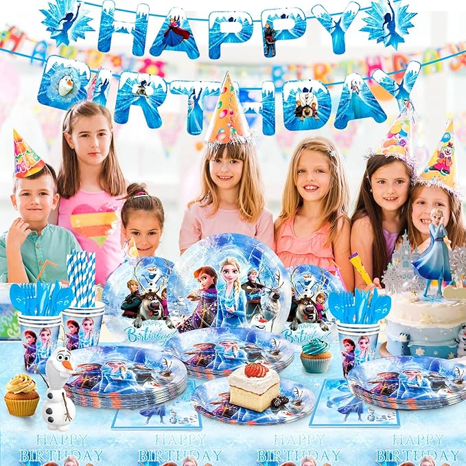 Birthday Party Supplies - 144 Piece Frozen Party Tableware Set
