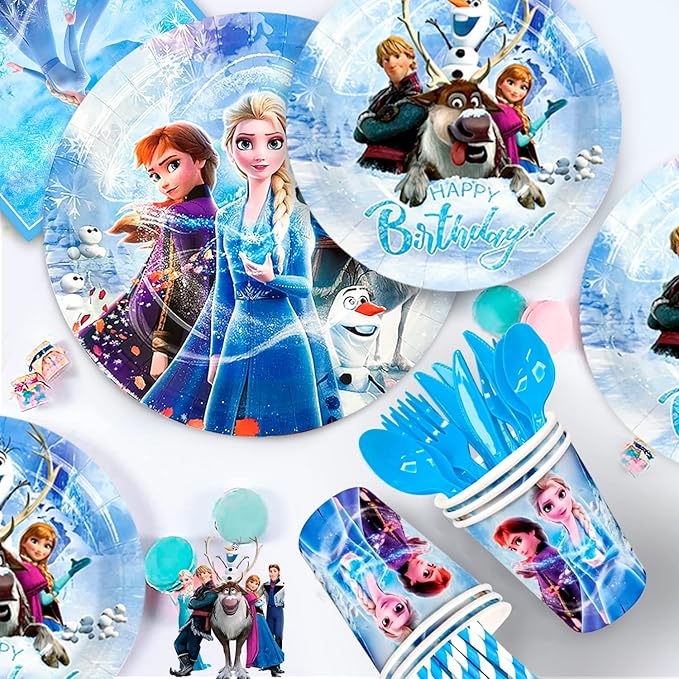 Birthday Party Supplies - 144 Piece Frozen Party Tableware Set