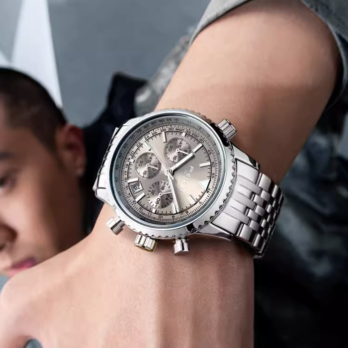 FEICE FK812 Mens Watches Multifunction Chronograph Waterproof Date Analog Quartz Watch