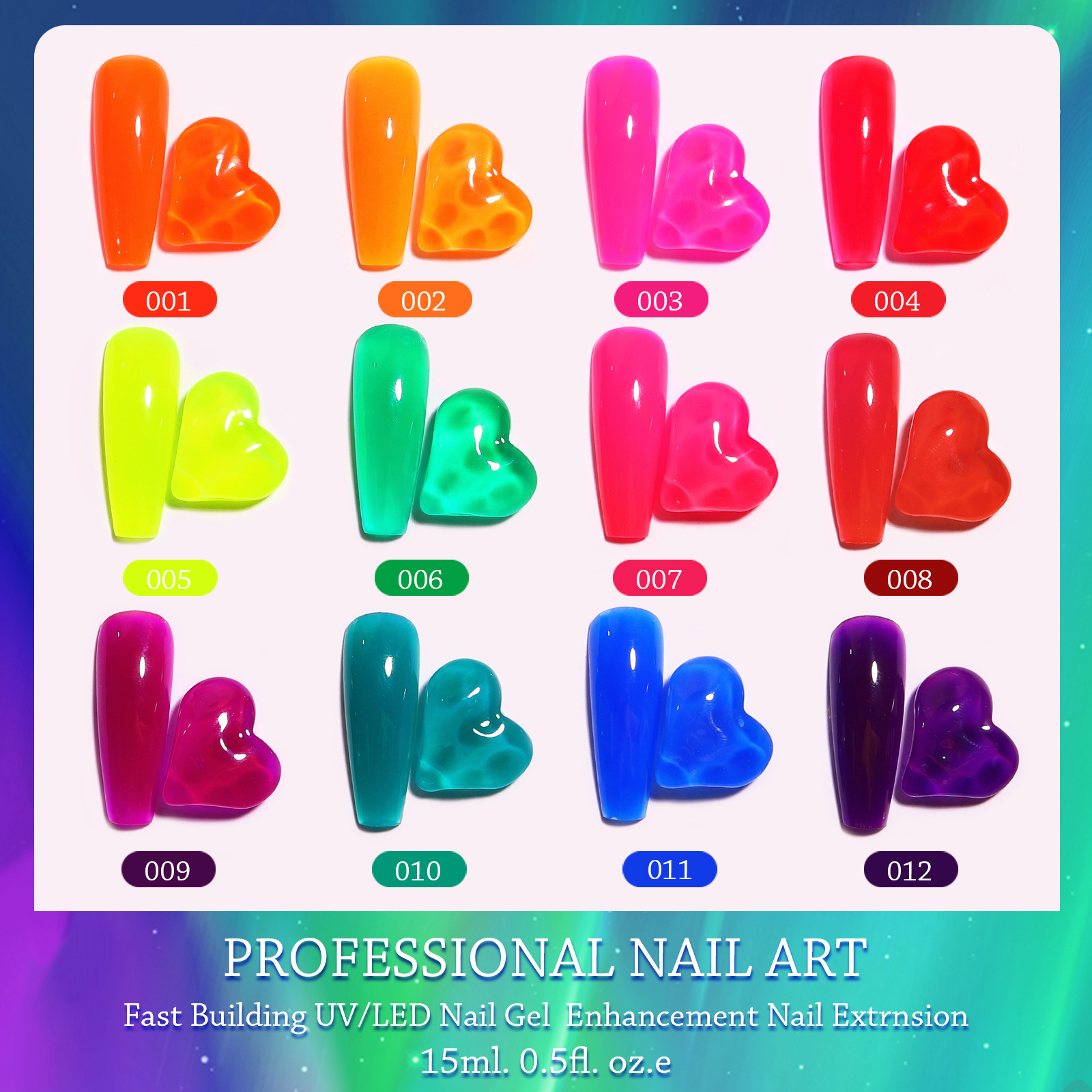 Nail Art Crystal Fluorescent Extension Gel (with free nail art tools)