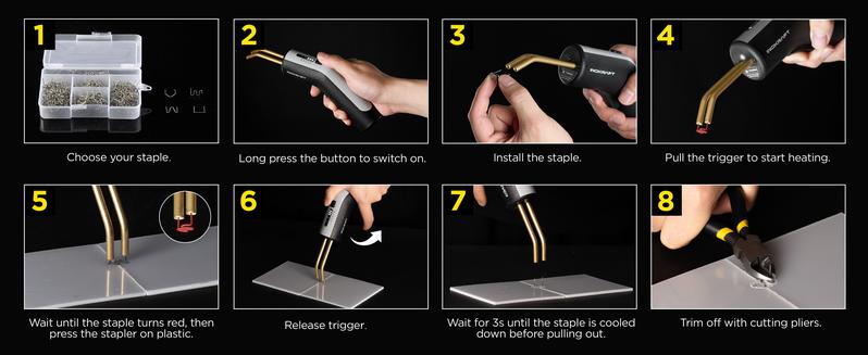 Product Introduction of InoKraft Cordless Plastic Welder, Ergonomic Design with 500 Staples, Portable Storage Bag, Bumper Repair, DIY Projects and other Plastic Repairs 1