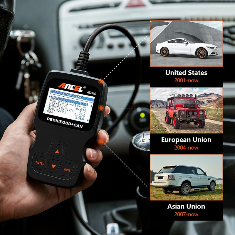 ANCEL AD310 OBD2 Scanner Car Engine Fault Code Reader,Car Engine Diagnostic Tool car engine code reader (No charging cable needed)