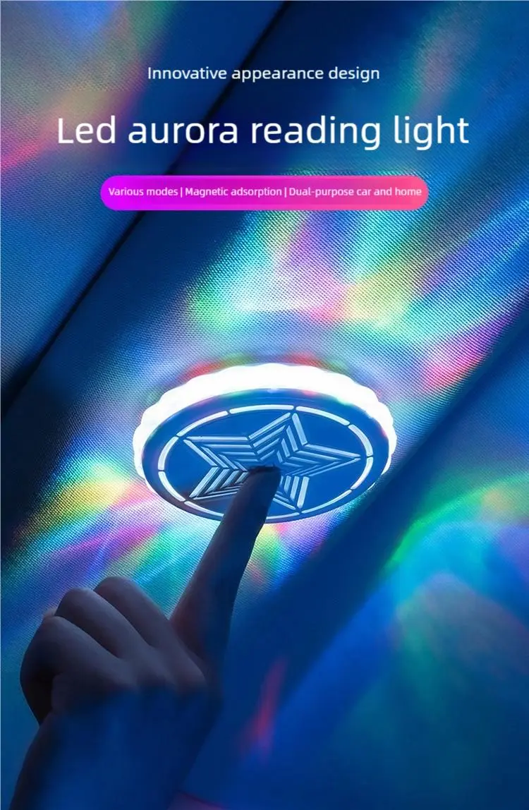 Product Introduction of LED Atmosphere Lights for Cars - 16 Color Interior Lighting Kit with Magnetic Base Easy Install for All Cars Family Night Light Car Ceiling Decorative Reading Lights Voice Activated 6