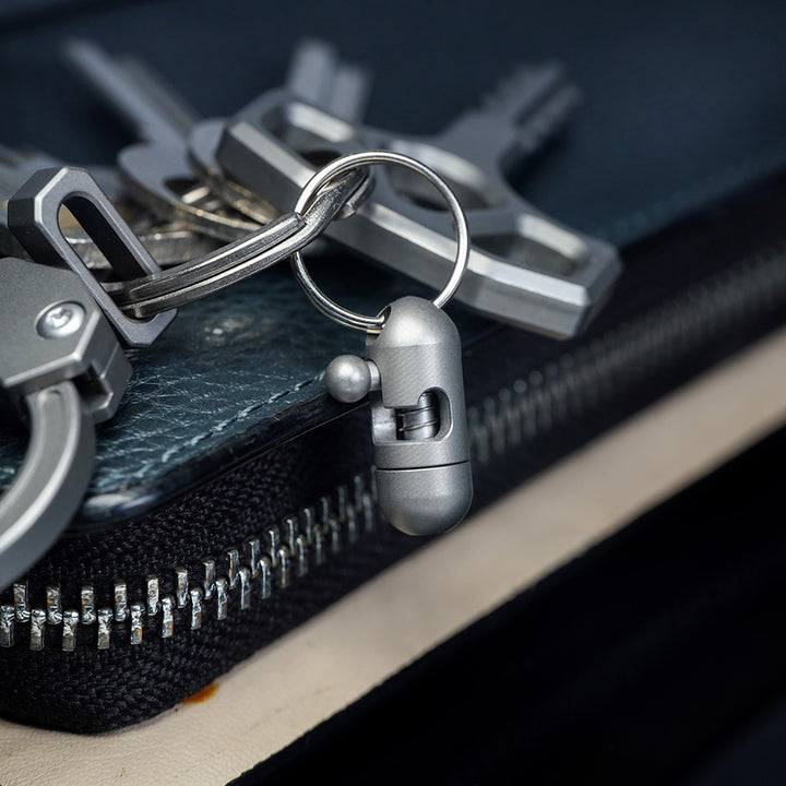 PeaCut- Titanium Bolt-action EDC Keychain Box Cutter| Tritium Pendant(Pre-order)