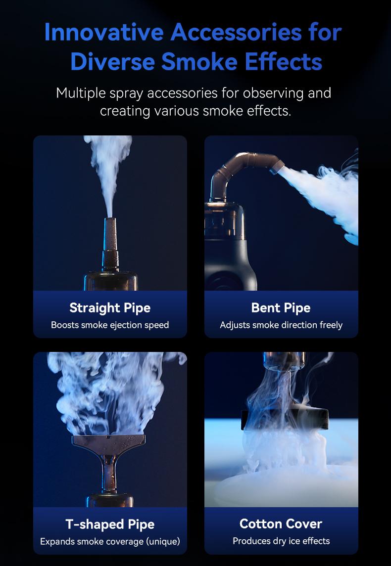 Product Introduction of TELESIN Mini Fog Machine, Portable Handheld Indoor Fog Machine With Removable Remote Control Dry Ice Effect Fog Machine, Professional Photography Fog Machine Shooting Video Microfilm Live Studio Stage Bar Dry Ice Effect Spray Small Studio Props instant 9