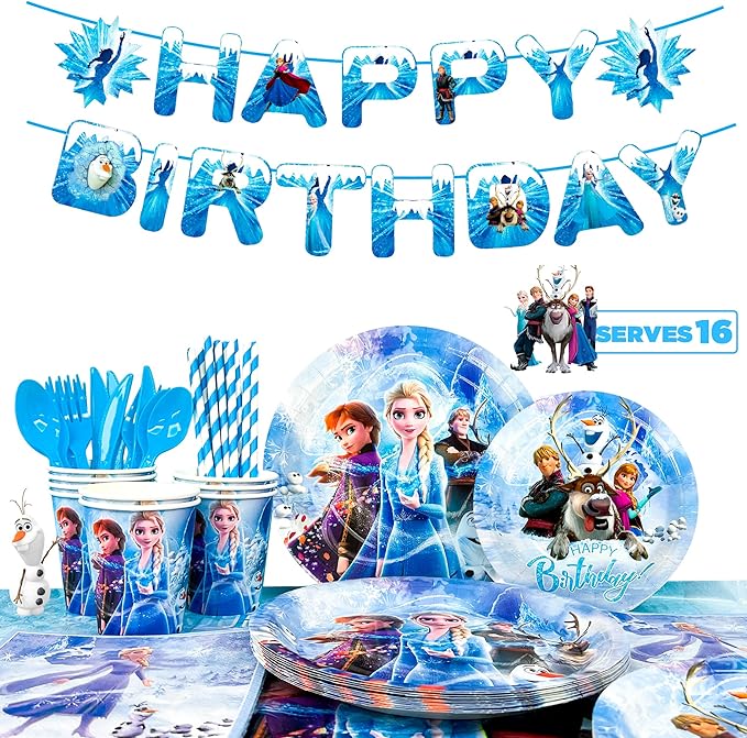 Birthday Party Supplies - 144 Piece Frozen Party Tableware Set