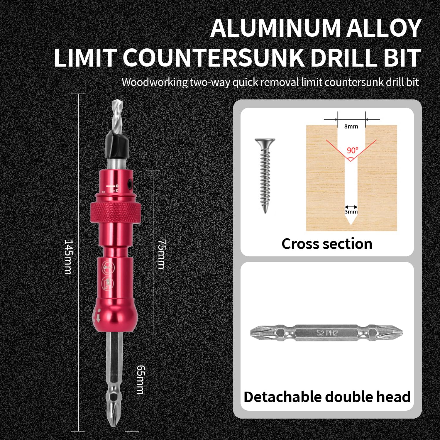 Adjustable Low Friction Depth Stop Drill Bit