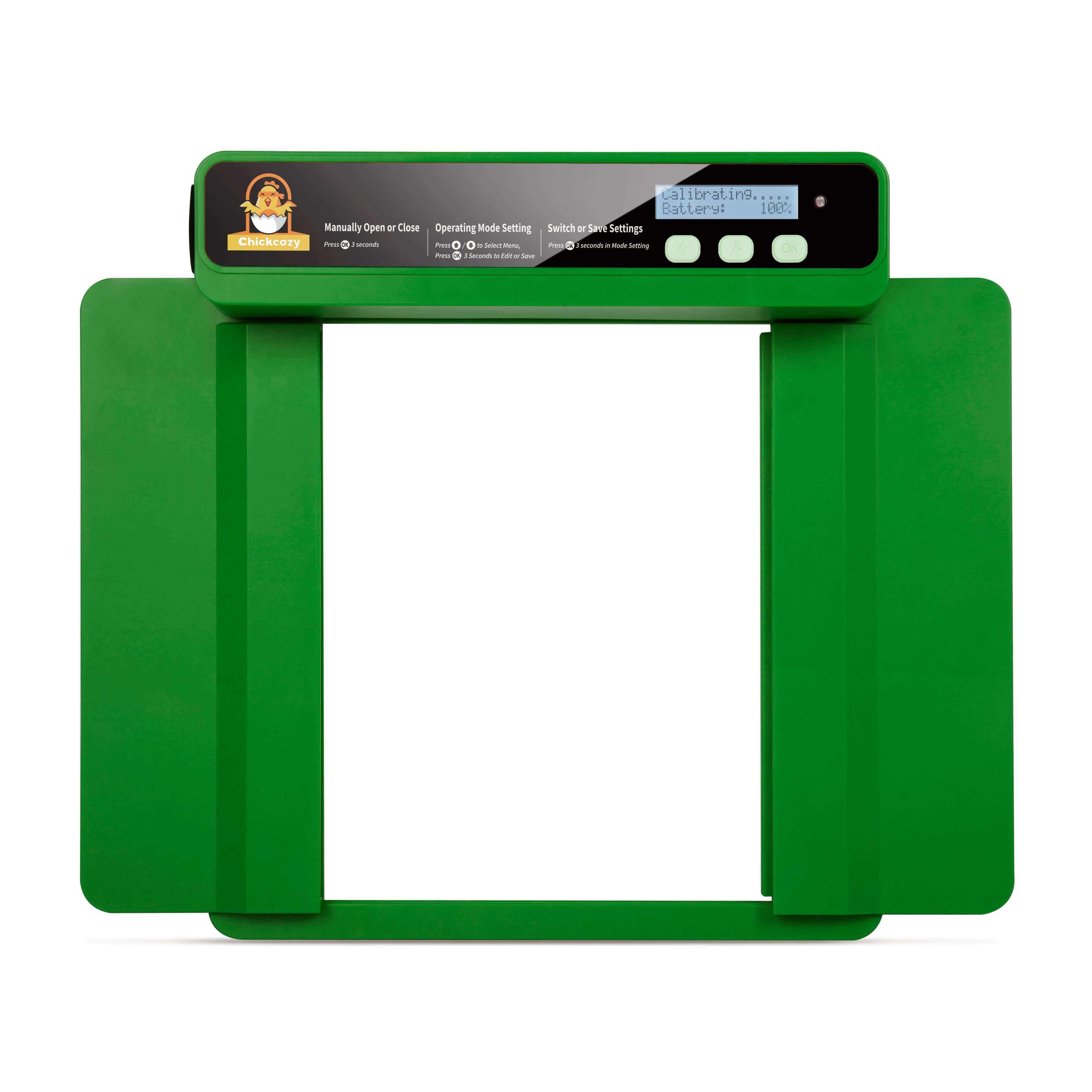 Horizontal chicken coop door Automatic opened by Chickcozy in green