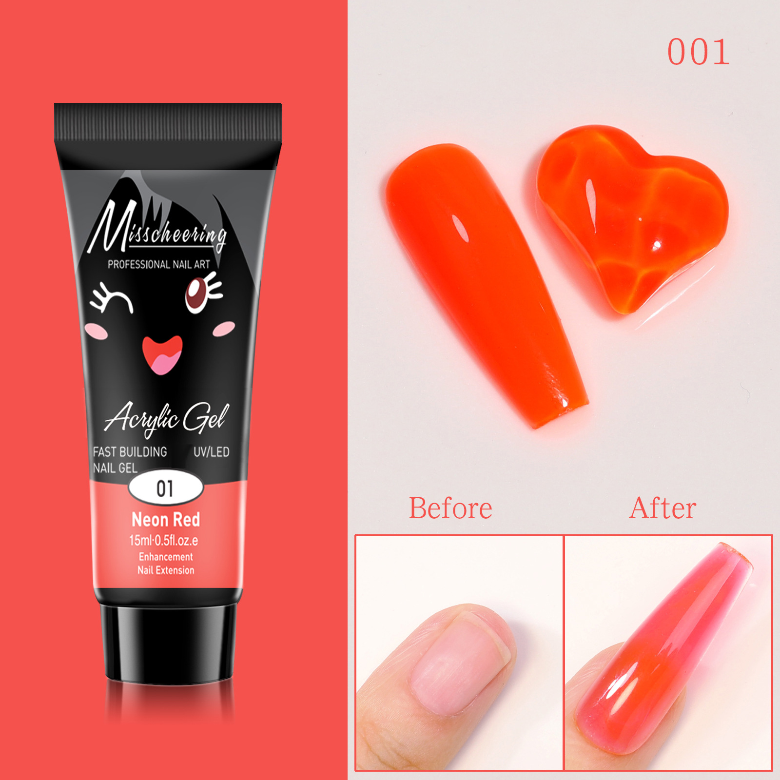 Nail Art Crystal Fluorescent Extension Gel (with free nail art tools)