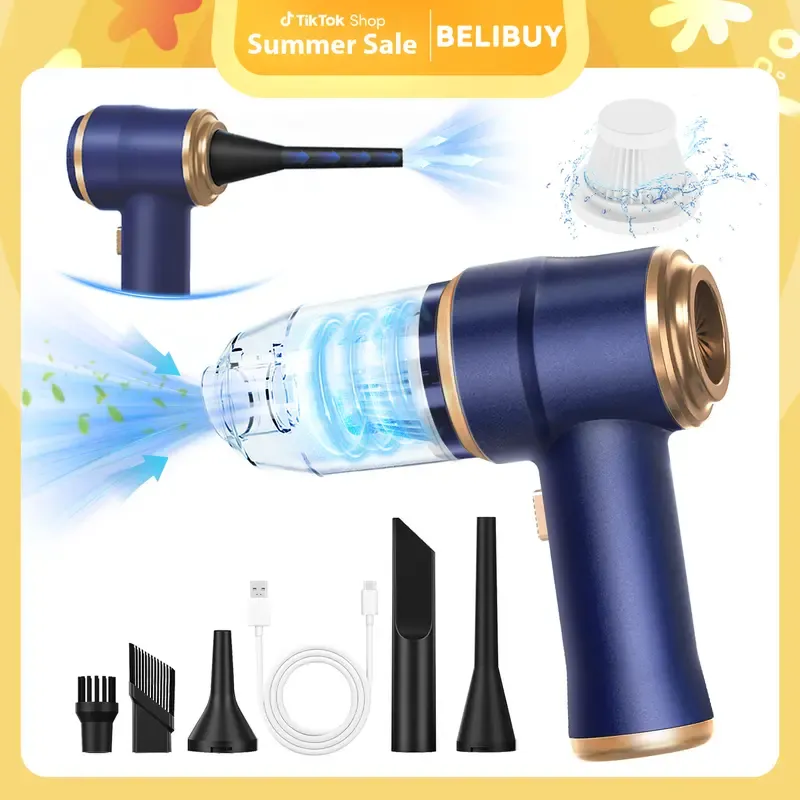 BELBUY Handheld Car Vacuum Cleaner, 19000Pa Vacuum Cleaner and Air Gun, 120W High-Power Wireless Handheld Car Vacuum Cleaner, equipped with two filters and multiple nozzles, suitable for cars, homes, offices, and pets.