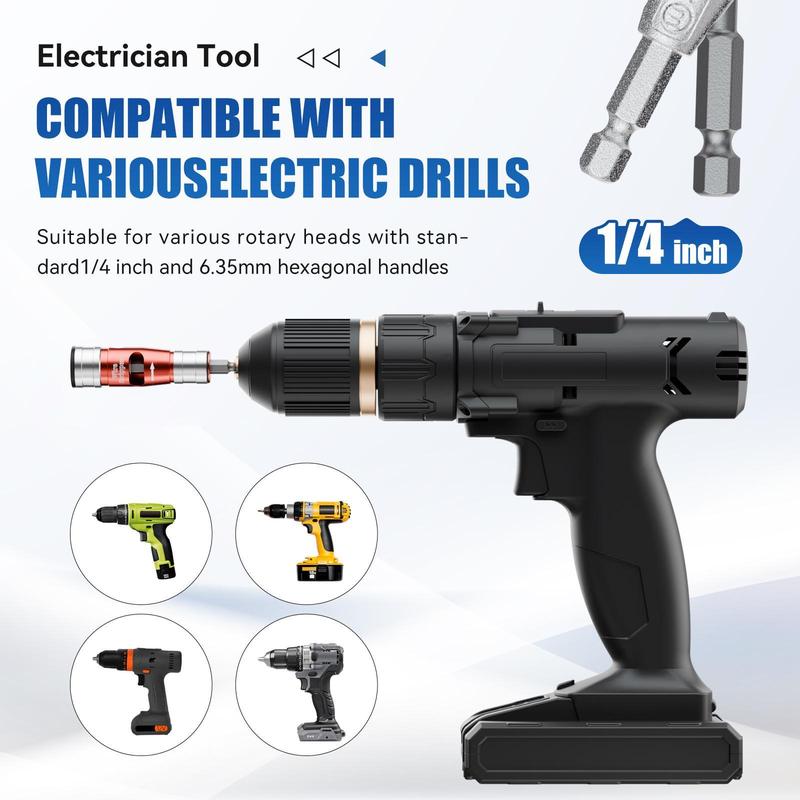 Product Introduction of KPKL&nbsp;9 in 1 Wire Stripper&nbsp;for Drill, Wire Stripping&nbsp;Tool and Twisting&nbsp;Connector&nbsp;Set,&nbsp;Quick Release Fitting Adjustable Cable Stripper,&nbsp;Wire Stripping Professional Electrician Tools Set（6/8/10/12/14 AWG） 4