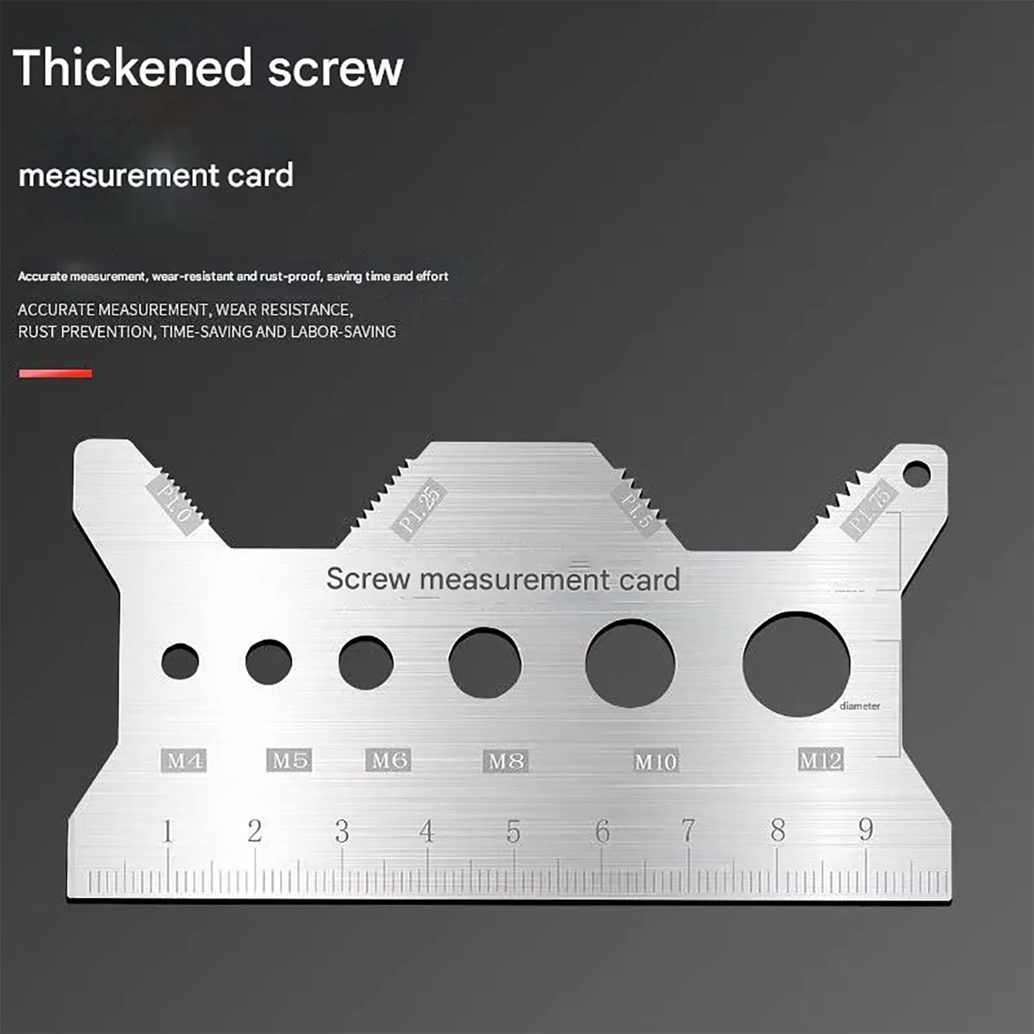 Stainless Steel Double-Sided Bolt Gauge Card