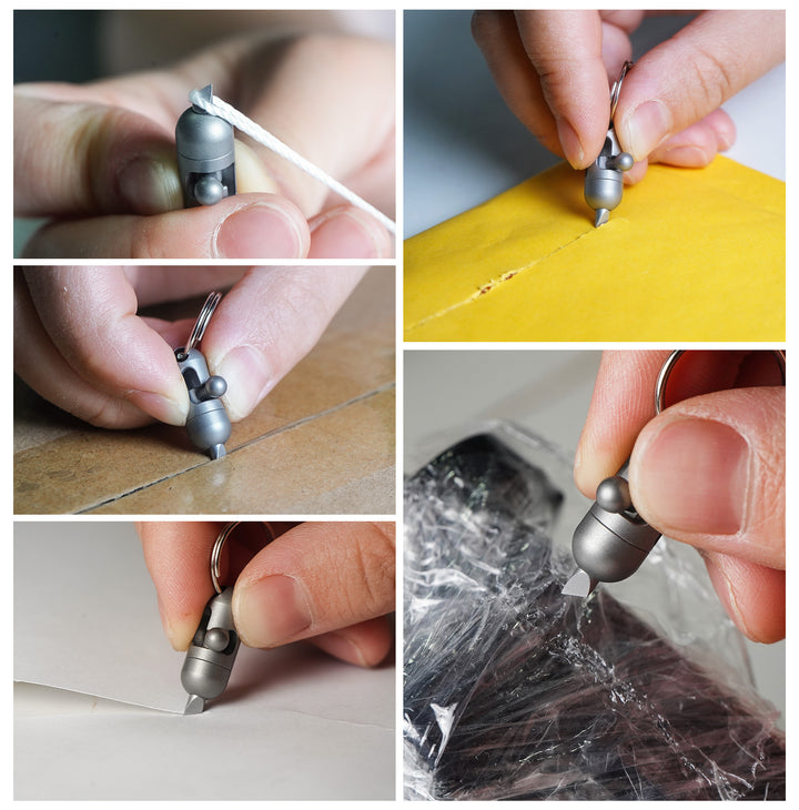 PeaCut- Titanium Bolt-action EDC Keychain Box Cutter| Tritium Pendant(Pre-order)