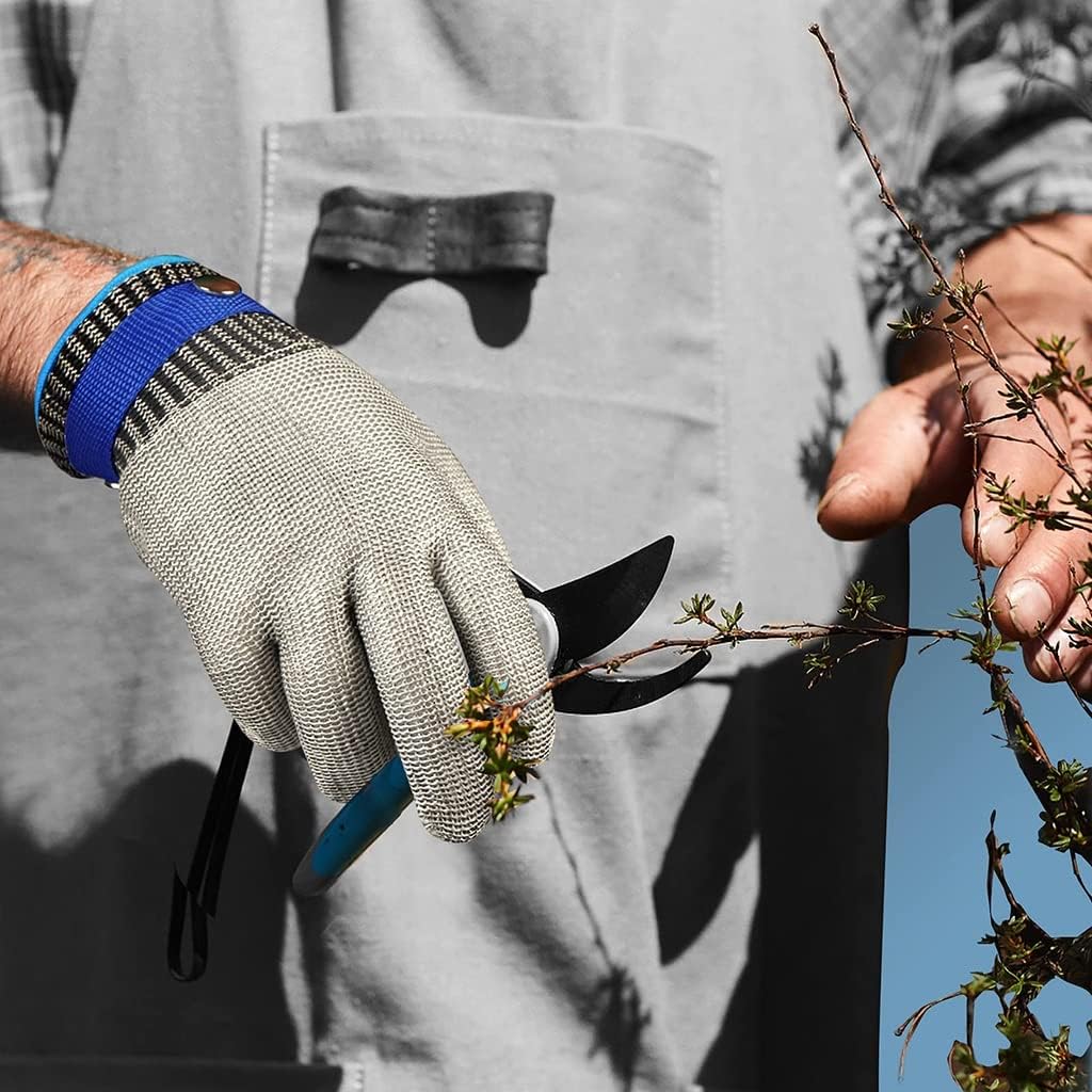 Level 9 Cut Resistant Glove-Stainless Steel Wire Metal Mesh Butcher Safety Work Glove for Meat Cutting, Fishing,Cooking