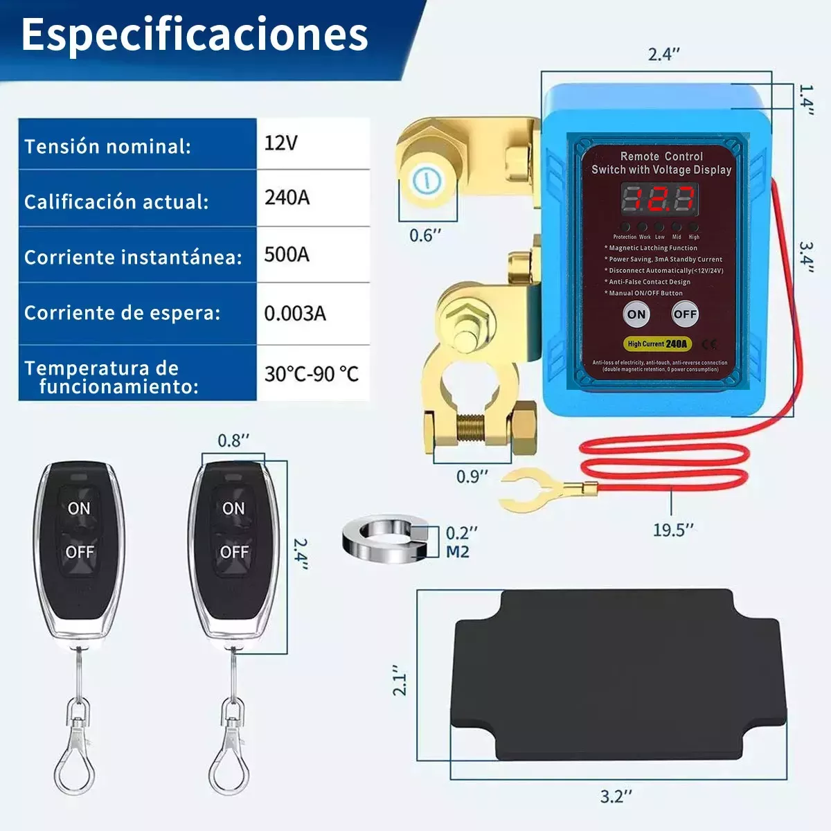12V 240A Remote Battery Disconnect Switch