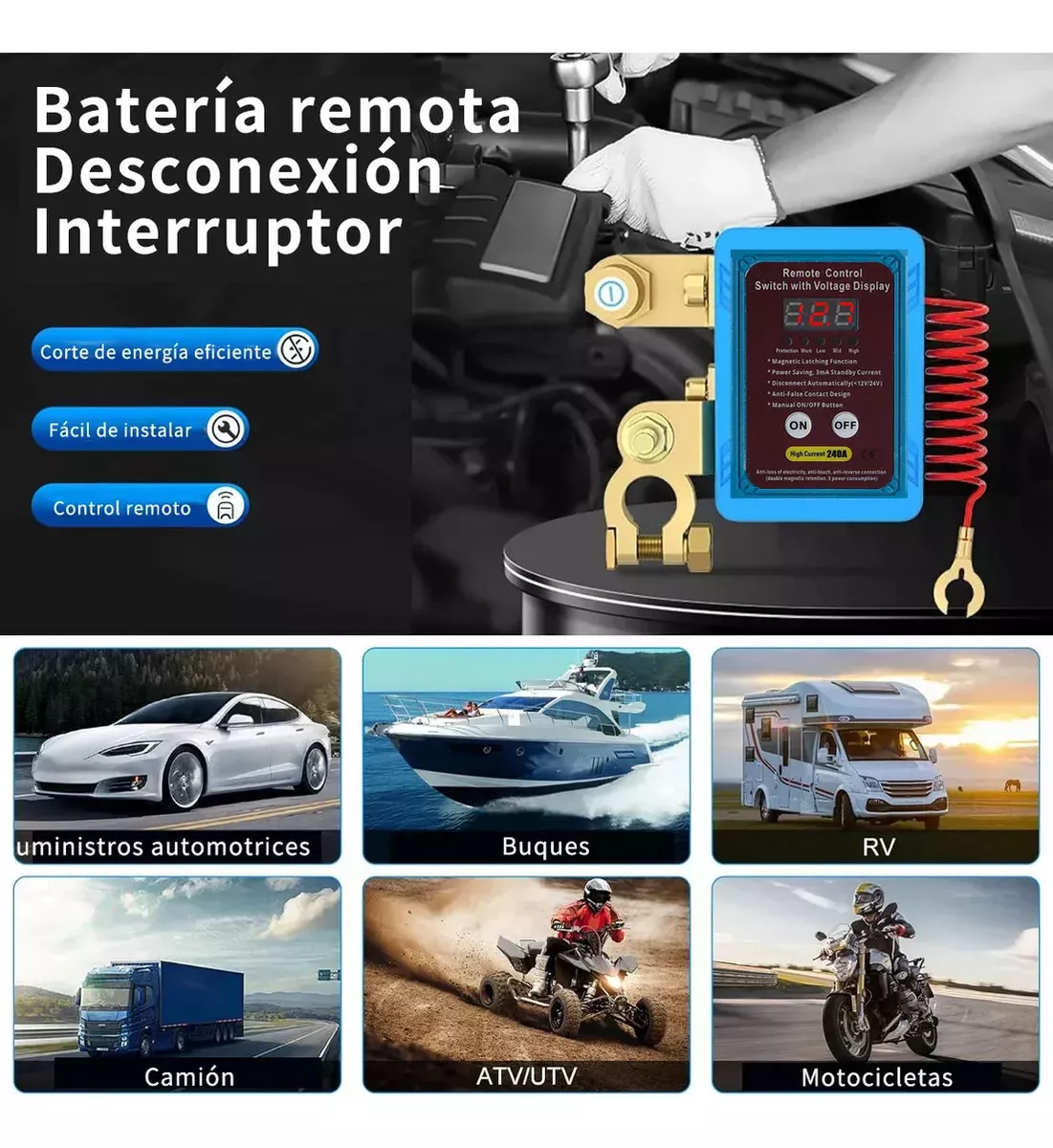 12V 240A Remote Battery Disconnect Switch