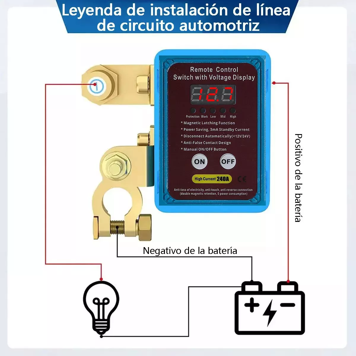 12V 240A Remote Battery Disconnect Switch