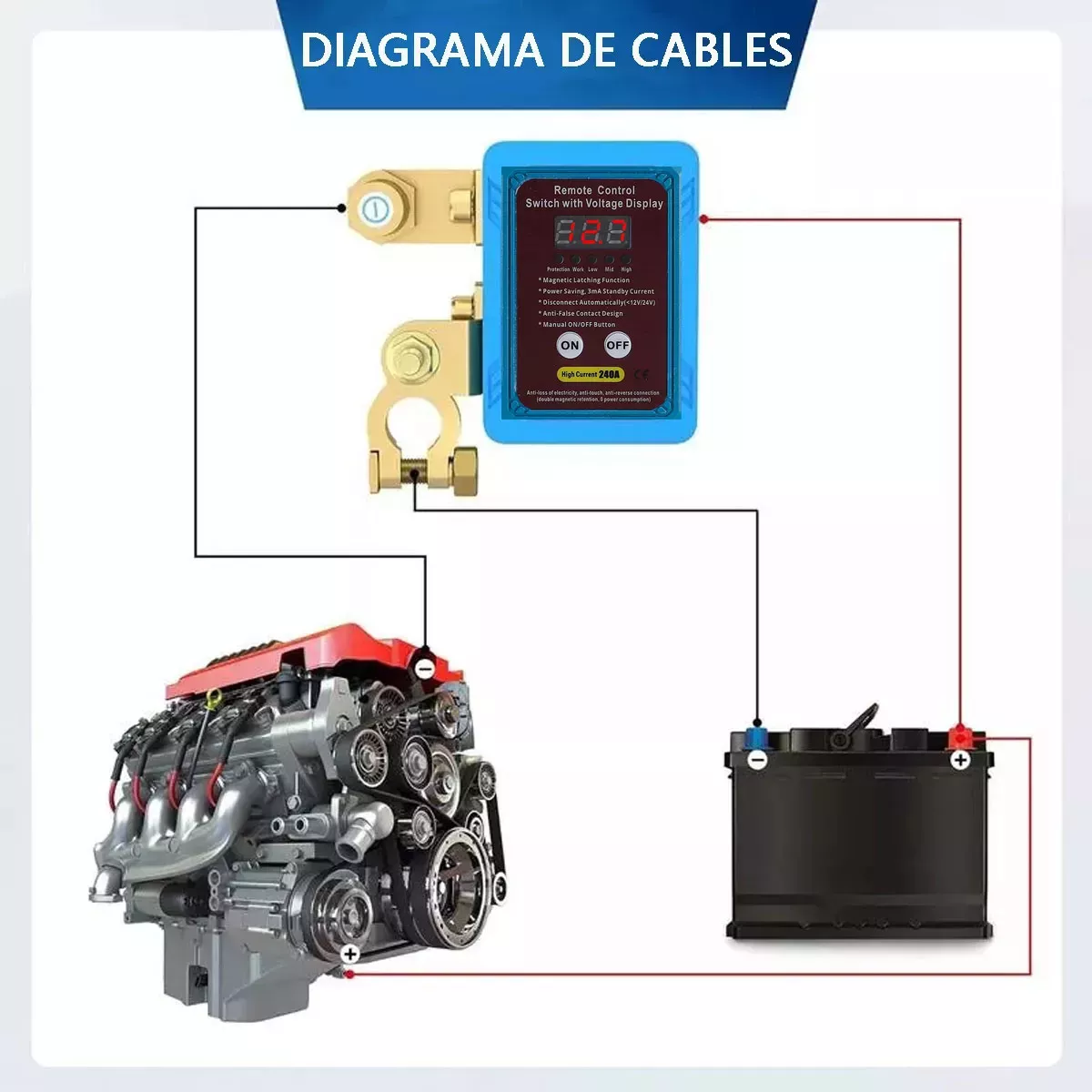 12V 240A Remote Battery Disconnect Switch
