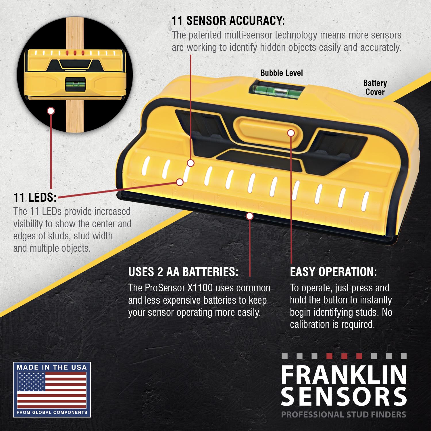 Franklin Sensors ProSensor MAX Stud Finder with 13-Sensors