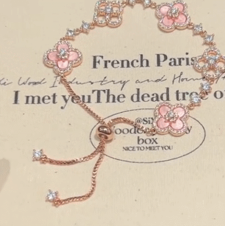 Pink Clover Lucky Adjustable Bracelet