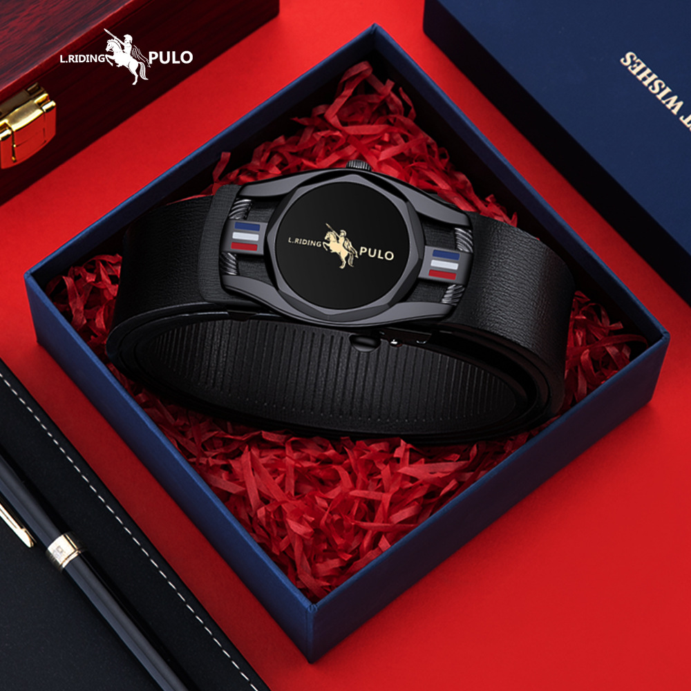 Popular leather belt for men with automatic buckle