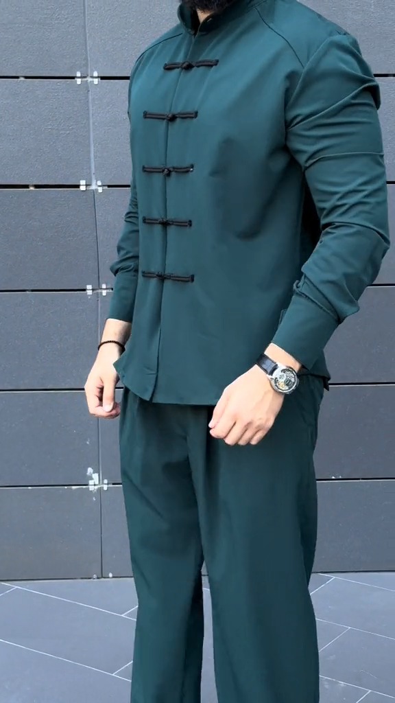 Men's ice silk Zhongshan shirt