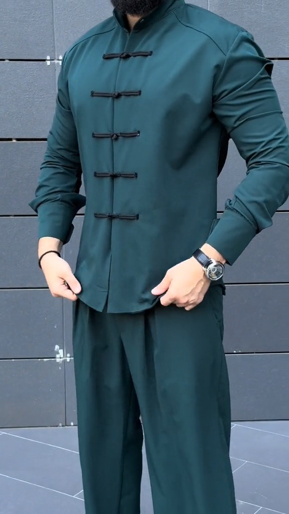 Men's ice silk Zhongshan shirt