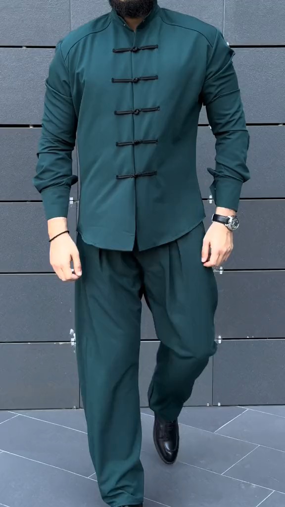 Men's ice silk Zhongshan shirt