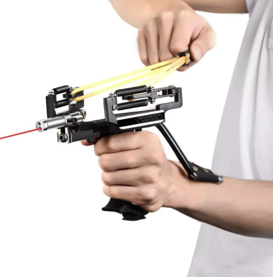 Prootor Tirachinas con láser para caza profesional con 3 bandas de goma, hondas, cohetes para adultos, con 300 municiones