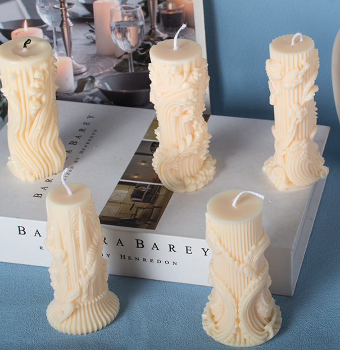 [Copy]Aromatherapy Candle Silicone Mold DIY Handmade Gift-European cylinder