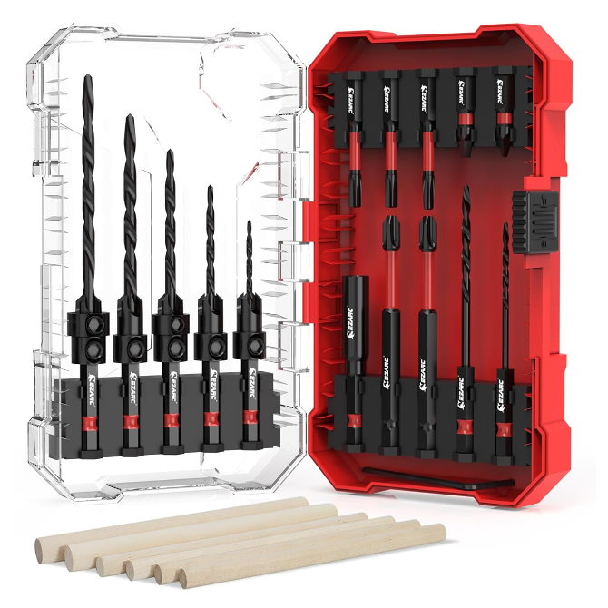 15/24PCS Countersink Drill Bit Set with Storage Box