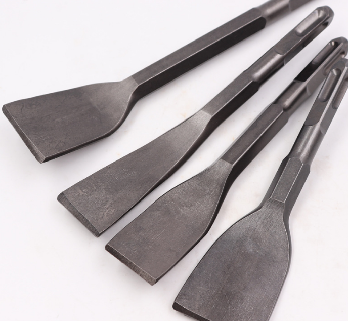 Wide crank bevel curved tile removal chisel