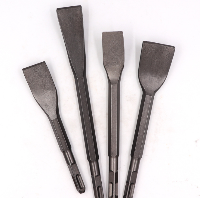 Wide crank bevel curved tile removal chisel