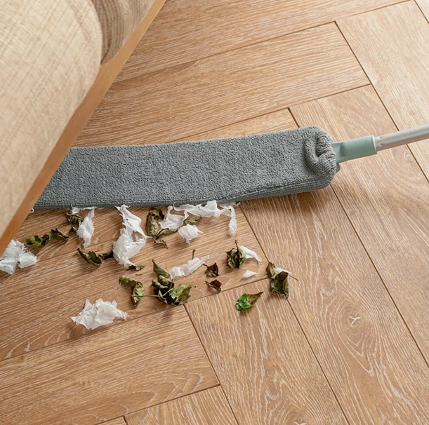 Telescopic aluminum pole flat crevice cleaning brush dust duster