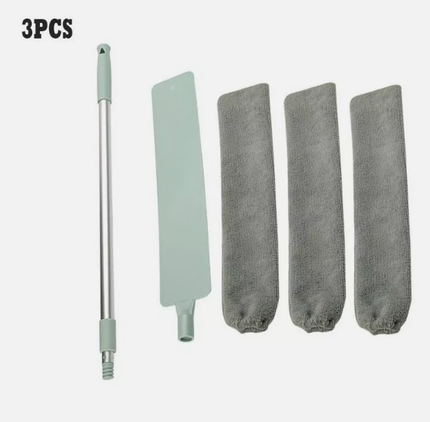 Telescopic aluminum pole flat crevice cleaning brush dust duster