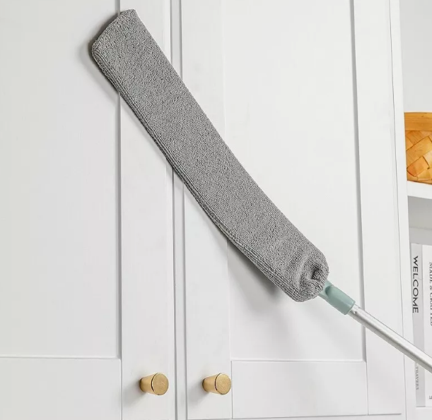 Telescopic aluminum pole flat crevice cleaning brush dust duster