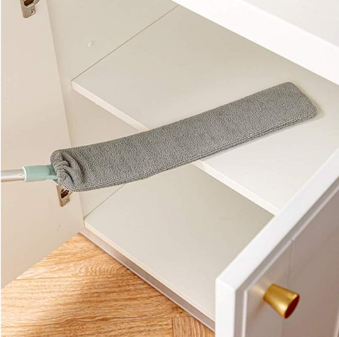 Telescopic aluminum pole flat crevice cleaning brush dust duster
