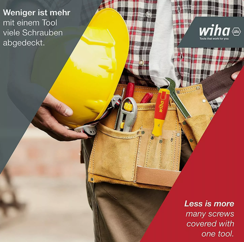 Wiha 28393 7-Piece SlimLine Ultra-Driver Insulated Blade Set Slotted, Phillips