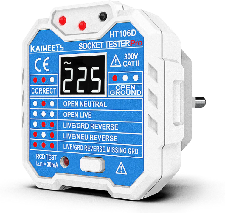 💡Kaiweets HT106D 😍😍Electrical Socket Tester with Voltage Display 