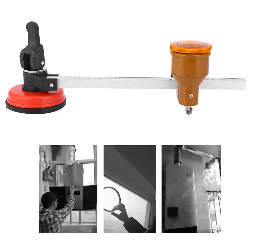 Round Suction Cup Glass Compass Cutting Tool