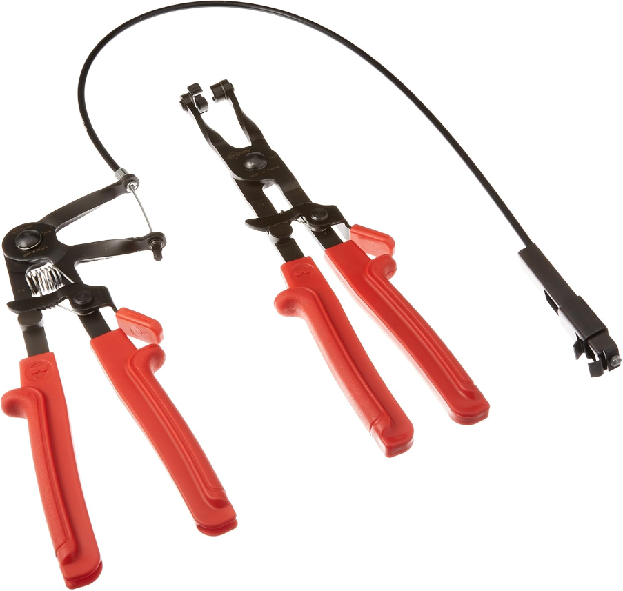 Long reach wire spring hose clamps