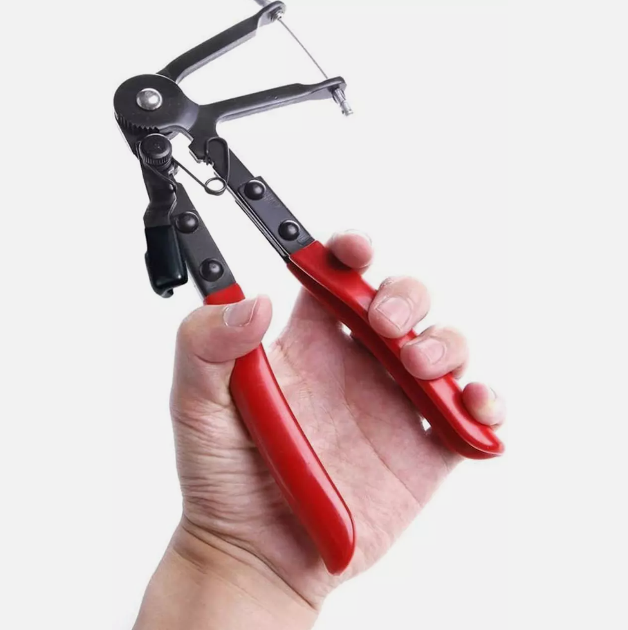 Long reach wire spring hose clamps