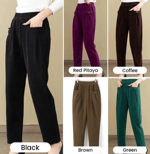 💖Women's high-rise elastic corduroy pants