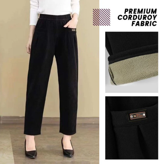💖Women's high-rise elastic corduroy pants