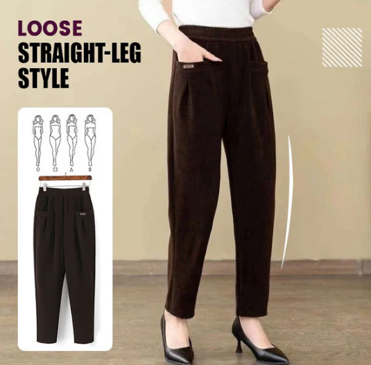 💖Women's high-rise elastic corduroy pants