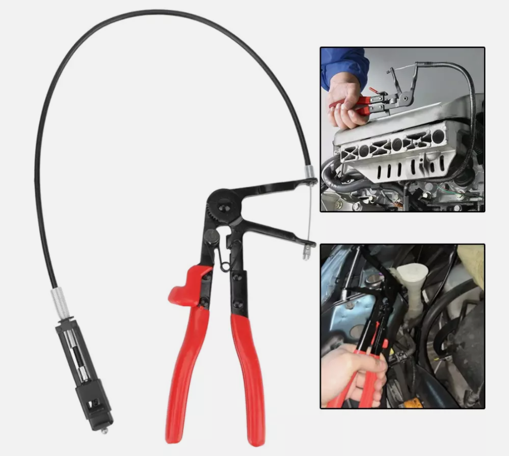 Long reach wire spring hose clamps