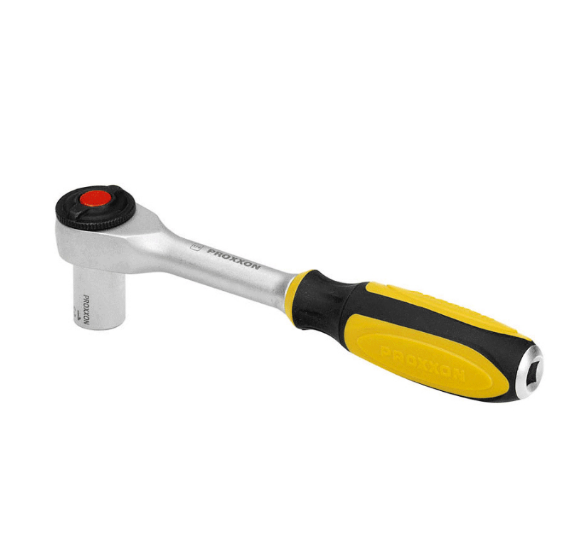 For tricky work, where space is tight. With extremely slim ratchet head 