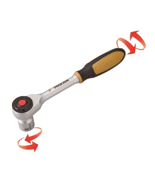 For tricky work, where space is tight. With extremely slim ratchet head 